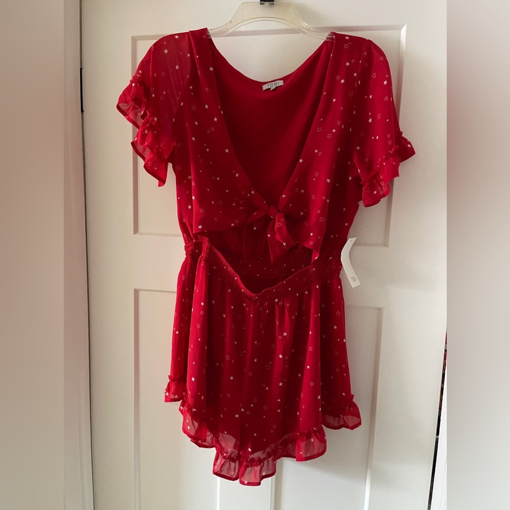 Tobi Front Tie Star Romper